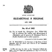 Aboriginal Affairs Act 1962